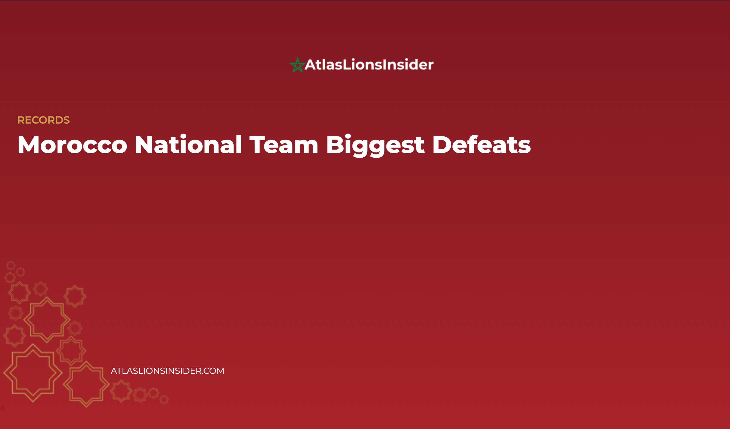 Morocco National Team Biggest Defeats
