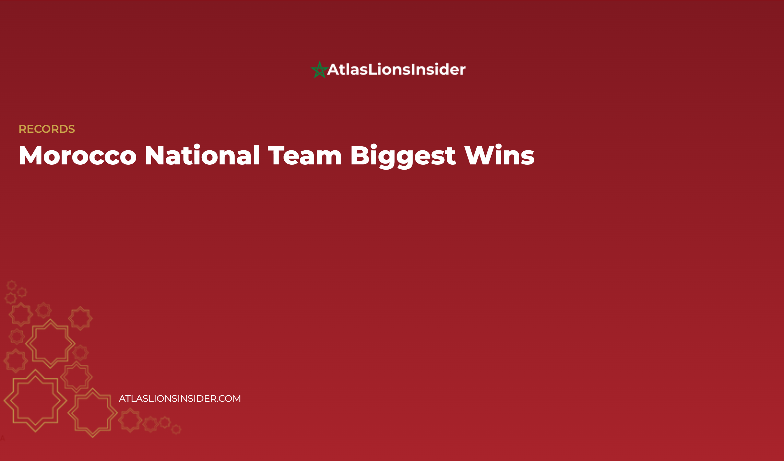 Morocco National Team Biggest Wins
